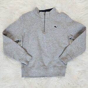 Vineyard Vines Grey Quarter Zip Boy's Long Sleeve Logo Kids Cotton Pullover 2T
